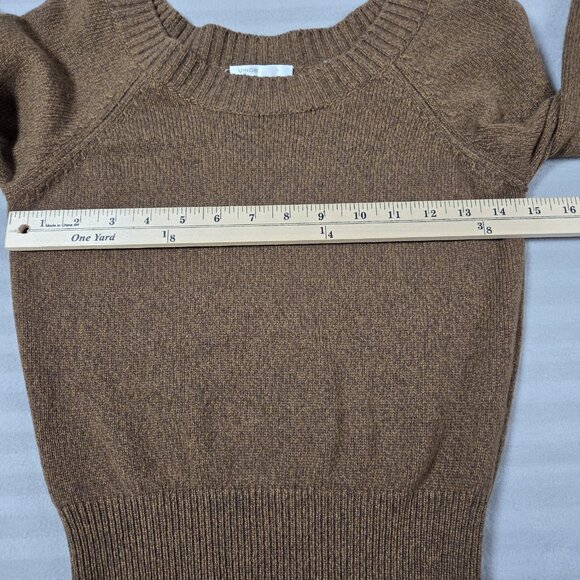 Vince Sweater Womens Small Brown 100% Cashmere Ribbed Hem Long Sleeve Knit - Picture 5 of 9